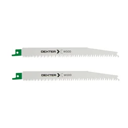 Lot De 2 Lames Bois Coupe Droite 150 Mm Dexter Pour Scie Sabre