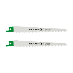 Lot De 2 Lames Bois Coupe Droite 6-100 Mm Dexter Pour Scie Sabre