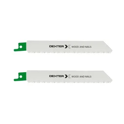 Lot De 2 Lames Bois Coupe Droite 100 Mm Dexter Pour Scie Sabre