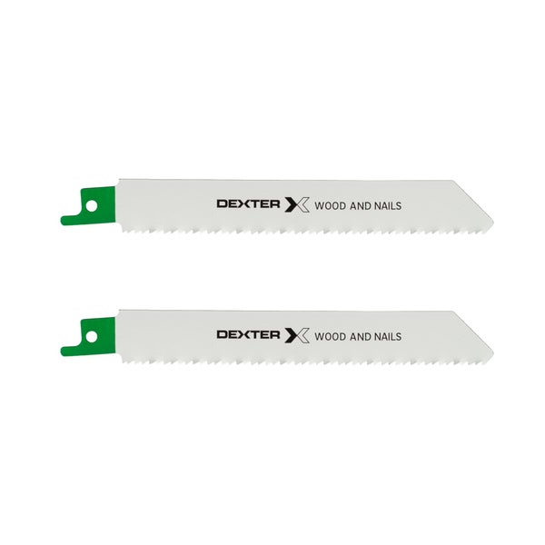 Lot De 2 Lames Bois Coupe Droite 100 Mm Dexter Pour Scie Sabre