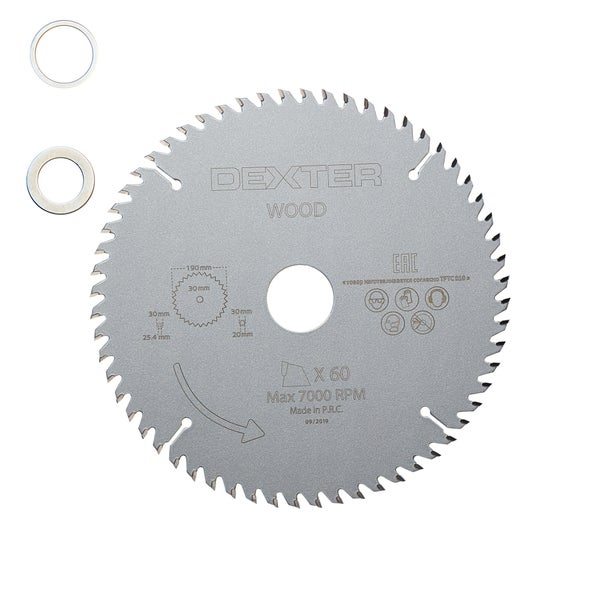 Lame De Scie Circulaire Pour Bois Dur Dexter Coupe Fine 190 X 30 Mm