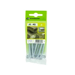 Lot De 8 Vis Acier Tête 6 Pans Standers, Diam.6 Mm X L.40 Mm