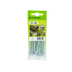 Lot De 8 Vis Acier Tête 6 Pans Standers, Diam.6 Mm X L.50 Mm