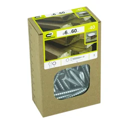Lot de 40 vis acier tête 6 pans, STANDERS, diam. 6 mm X L.60 mm