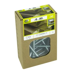 Lot de 30 vis acier tête 6 pans, STANDERS, diam. 6 mm X L.80 mm