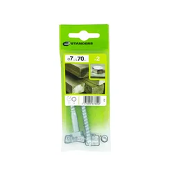 Lot De 2 Vis Acier Tête 6 Pans Standers, Diam.7 Mm X L.70 Mm