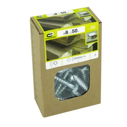 Lot de 30 vis acier tête 6 pans, STANDERS, diam. 8 mm X L.50 mm