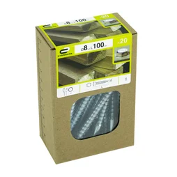 Lot de 20 vis acier tête 6 pans, STANDERS, diam. 8 mm X L.100 mm