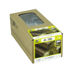 Lot de 20 vis acier tête 6 pans, STANDERS, diam. 8 mm X L.120 mm