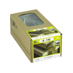 Lot de 20 vis acier tête 6 pans, STANDERS, diam. 8 mm X L.140 mm