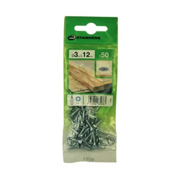 Lot De 50 Vis Acier Tête Fraisée Standers, Diam.3 Mm X L.12 Mm