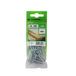 Lot De 45 Vis Acier Tête Fraisée Standers, Diam.3 Mm X L.25 Mm