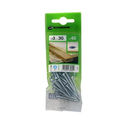 Lot De 40 Vis Acier Tête Fraisée Standers, Diam.3 Mm X L.30 Mm
