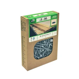Lot De 200 Vis Acier Tête Fraisée Standers, Diam.3 Mm X L.30 Mm