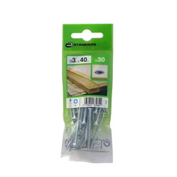 Lot De 30 Vis Acier Tête Fraisée Standers, Diam.3 Mm X L.40 Mm