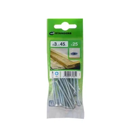 Lot De 25 Vis Acier Tête Fraisée Standers, Diam.3 Mm X L.45 Mm