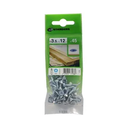 Lot De 45 Vis Acier Tête Fraisée Standers, Diam.3.5 Mm X L.12 Mm
