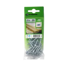 Lot De 35 Vis Acier Tête Fraisée Standers, Diam.3.5 Mm X L.20 Mm