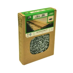 Lot de 280 vis acier tête fraisée pozidriv STANDERS, Ø3.5 x L.20 mm