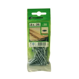 Lot De 30 Vis Acier Tête Fraisée Standers, Diam.3.5 Mm X L.25 Mm
