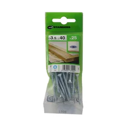 Lot De 25 Vis Acier Tête Fraisée Standers, Diam.3.5 Mm X L.40 Mm