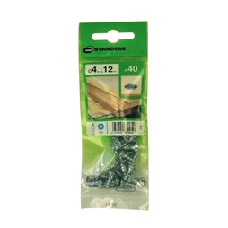 Lot De 40 Vis Acier Tête Fraisée Standers, Diam.4 Mm X L.12 Mm