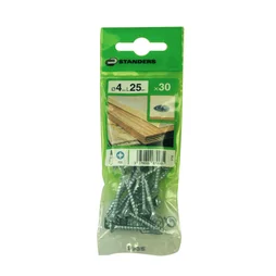 Lot De 30 Vis Acier Tête Fraisée Standers, Diam.4 Mm X L.25 Mm