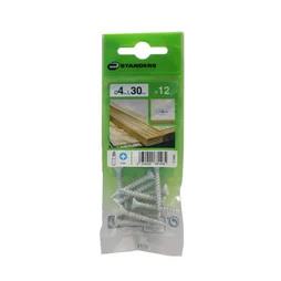 Lot De 12 Vis Acier Tête Fraisée Standers, Diam.4 Mm X L.30 Mm