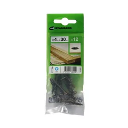 Lot De 12 Vis Acier Tête Fraisée Standers, Diam.4 Mm X L.30 Mm