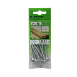 Lot De 10 Vis Acier Tête Fraisée Standers, Diam.4 Mm X L.40 Mm