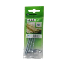 Lot De 4 Vis Acier Tête Fraisée Standers, Diam.4 Mm X L.80 Mm