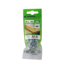 Lot De 20 Vis Acier Tête Fraisée Standers, Diam.4.5 Mm X L.30 Mm