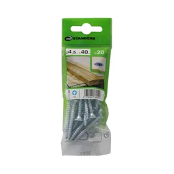 Lot De 20 Vis Acier Tête Fraisée Standers, Diam.4.5 Mm X L.40 Mm