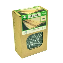 Lot De 100 Vis Acier Tête Fraisée Standers, Diam.4.5 Mm X L.50 Mm