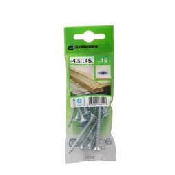 Lot De 15 Vis Acier Tête Fraisée Standers, Diam.4.5 Mm X L.45 Mm