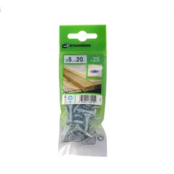 Lot De 25 Vis Acier Tête Fraisée Standers, Diam.5 Mm X L.20 Mm