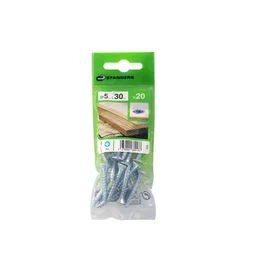 Lot De 20 Vis Acier Tête Fraisée Standers, Diam.5 Mm X L.30 Mm