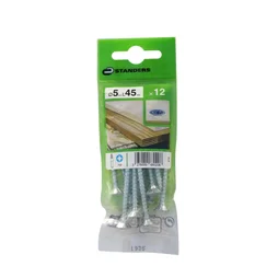 Lot De 12 Vis Acier Tête Fraisée Standers, Diam.5 Mm X L.45 Mm
