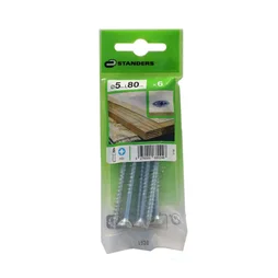 Lot De 6 Vis Acier Tête Fraisée Standers, Diam.5 Mm X L.80 Mm