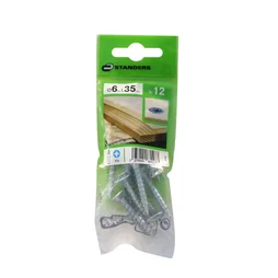 Lot De 12 Vis Acier Tête Fraisée Standers, Diam.6 Mm X L.35 Mm
