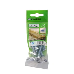 Lot De 10 Vis Acier Tête Fraisée Standers, Diam.6 Mm X L.40 Mm