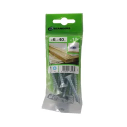 Lot De 10 Vis Acier Tête Fraisée Standers, Diam.6 Mm X L.45 Mm