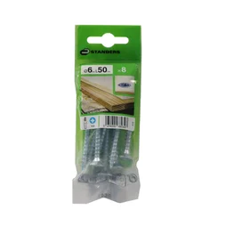 Lot De 8 Vis Acier Tête Fraisée Standers, Diam.6 Mm X L.50 Mm