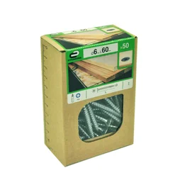 Lot De 50 Vis Acier Tête Fraisée Standers, Diam.6 Mm X L.60 Mm