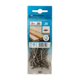 Lot De 30 Vis Inox Tête Fraisée Standers, Diam.3.5 Mm X L.20 Mm