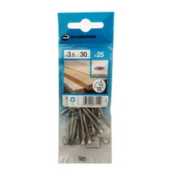 Lot De 25 Vis Inox Tête Fraisée Standers, Diam.3.5 Mm X L.30 Mm