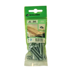 Lot De 20 Vis Acier Tête Ronde Standers, Diam.5 Mm X L.30 Mm