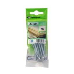 Lot De 10 Vis Acier Tête Ronde Standers, Diam.5 Mm X L.50 Mm