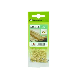 Lot De 40 Vis Laiton Tête Ronde Standers, Diam.2.5 Mm X L.12 Mm
