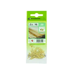 Lot De 30 Vis Laiton Tête Ronde Standers, Diam.2.5 Mm X L.16 Mm
